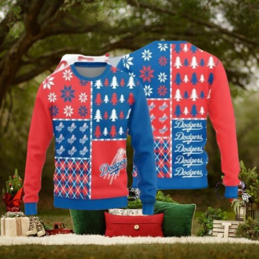 Los Angeles Dodgers Christmas Pine Trees Sweater