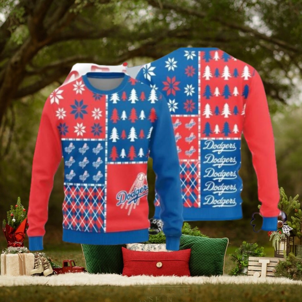 Los Angeles Dodgers Christmas Pine Trees Sweater Los Angeles Dodgers Christmas Pine Trees Sweater