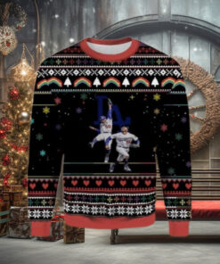 Los Angeles Dodgers Double Play Action Festive Ugly Sweater