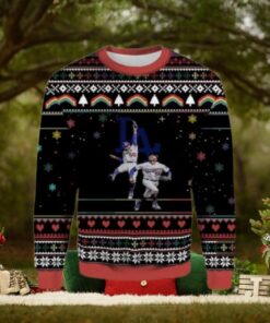 Los Angeles Dodgers Double Play Action Festive Ugly Sweater