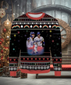 Los Angeles Dodgers Duo Celebration Black Ugly Christmas Sweater
