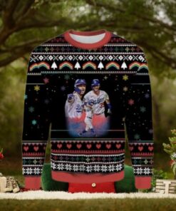 Los Angeles Dodgers Duo Celebration Black Ugly Christmas Sweater