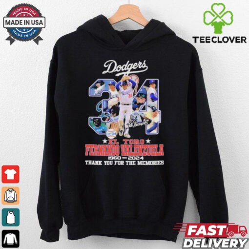 Los Angeles Dodgers El Tori Fernando Valenzuela 1960 2024 Thank You For The Meories Signatures Shirt