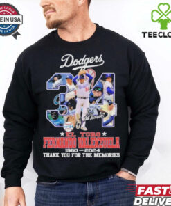Los Angeles Dodgers El Tori Fernando Valenzuela 1960 2024 Thank You For The Meories Signatures Shirt