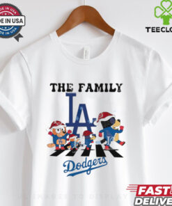 Los Angeles Dodgers Family Bluey Christmas Abbey Road shirt