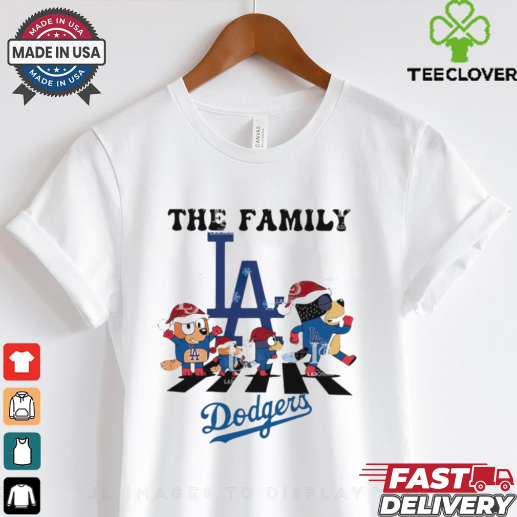 Los Angeles Dodgers Family Bluey Christmas Abbey Road shirt Los Angeles Dodgers Family Bluey Christmas Abbey Road shirt