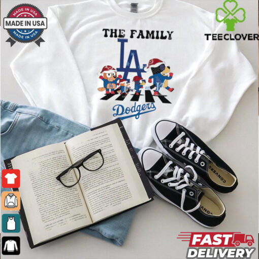 Los Angeles Dodgers Family Bluey Christmas Abbey Road shirt