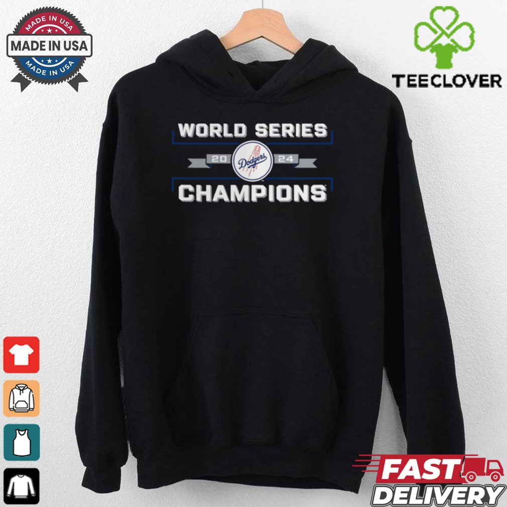 Los Angeles Dodgers Fanatics Black 2024 World Series Champions Logo T Shirt Los Angeles Dodgers Fanatics Black 2024 World Series Champions Logo T Shirt