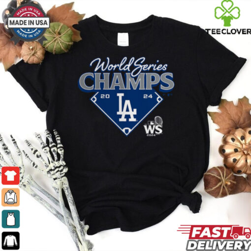 Los Angeles Dodgers Fanatics Heather Charcoal 2024 World Series Champions Shirt