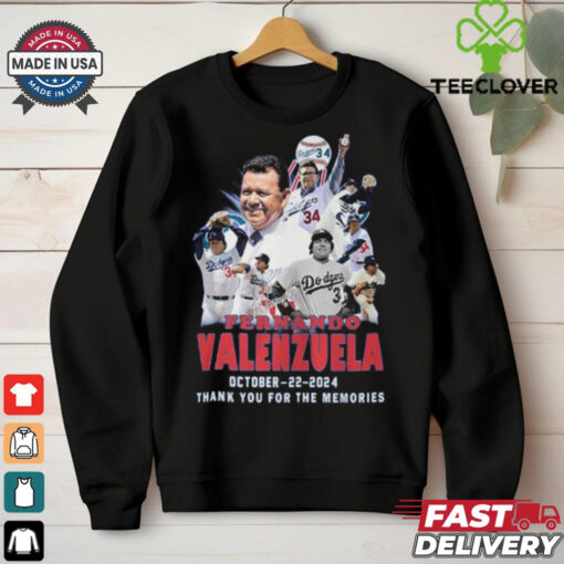 Los Angeles Dodgers Fernando Valenzuela Thank You Number 34 October 22 2024 Shirt