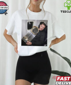 Los Angeles Dodgers Freddie Freeman sleep with World Series Trophy moment shirt