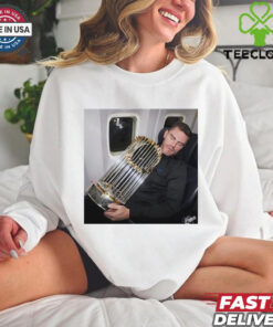 Los Angeles Dodgers Freddie Freeman sleep with World Series Trophy moment shirt