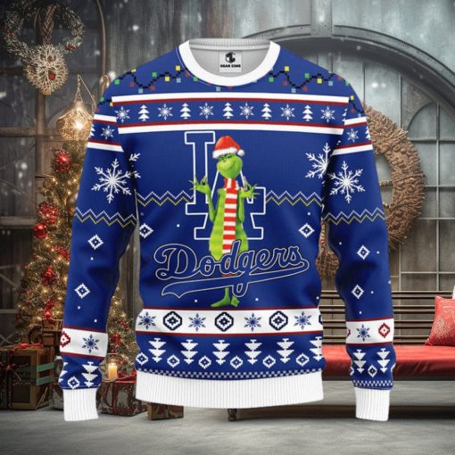 Los Angeles Dodgers Funny Grinch Christmas Ugly Sweater