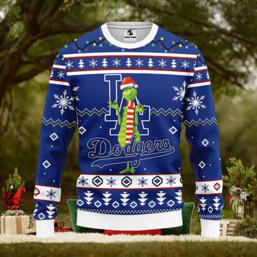 Los Angeles Dodgers Funny Grinch Christmas Ugly Sweater