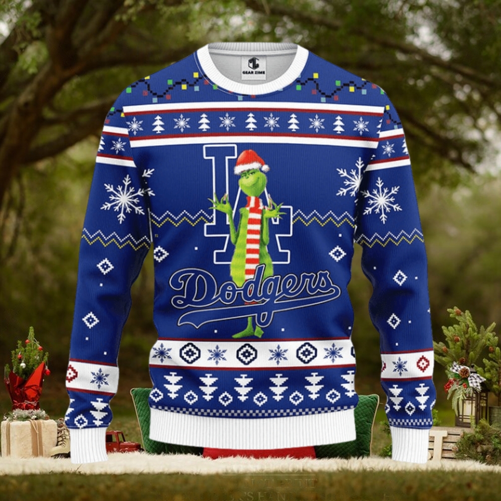 Los Angeles Dodgers Funny Grinch Christmas Ugly Sweater Los Angeles Dodgers Funny Grinch Christmas Ugly Sweater