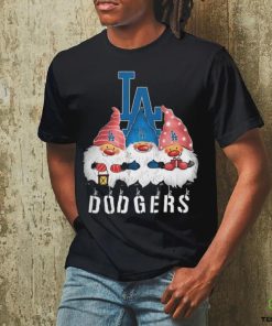 Los Angeles Dodgers Gnomies Christmas Funny Black T Shirt