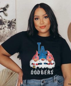 Los Angeles Dodgers Gnomies Christmas Funny Black T Shirt