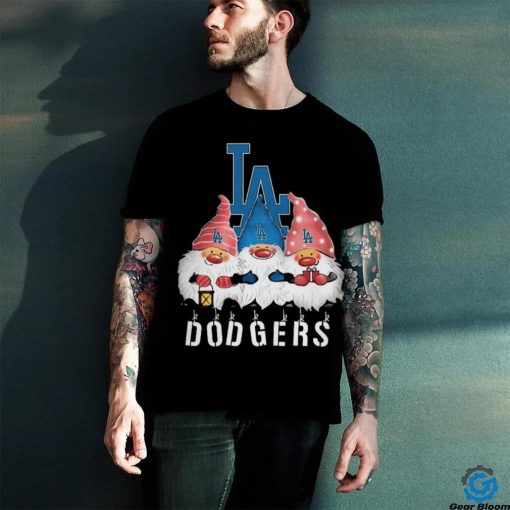 Los Angeles Dodgers Gnomies Christmas Funny Black T Shirt