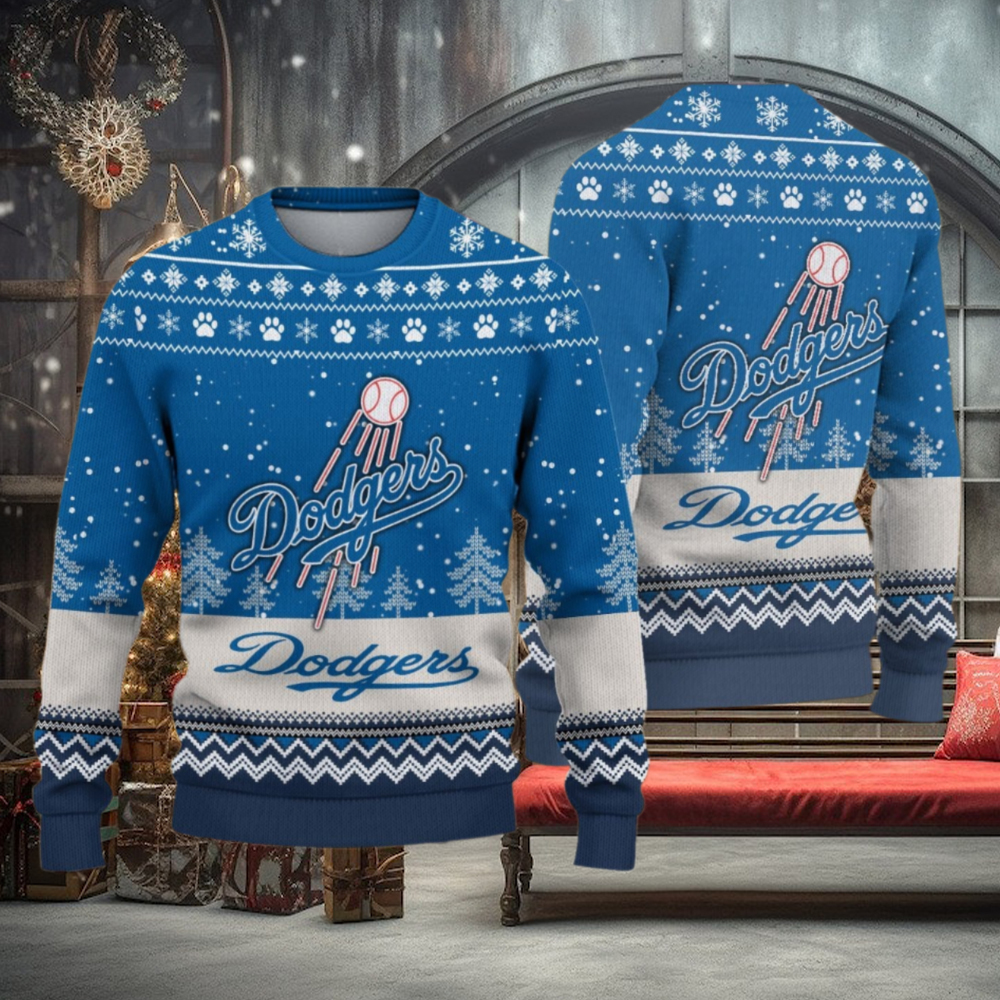 Los Angeles Dodgers Logo Christmas Wool Sweater Los Angeles Dodgers Logo Christmas Wool Sweater