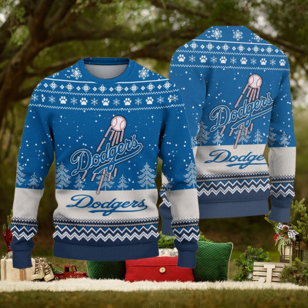 Los Angeles Dodgers Logo Christmas Wool Sweater Los Angeles Dodgers Logo Christmas Wool Sweater
