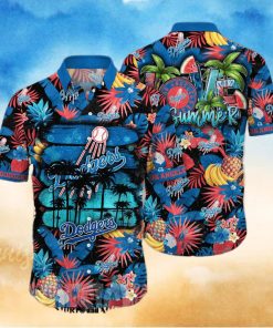 Los Angeles Dodgers MLB Flower Full Printed 3D Hawaiian Shirt