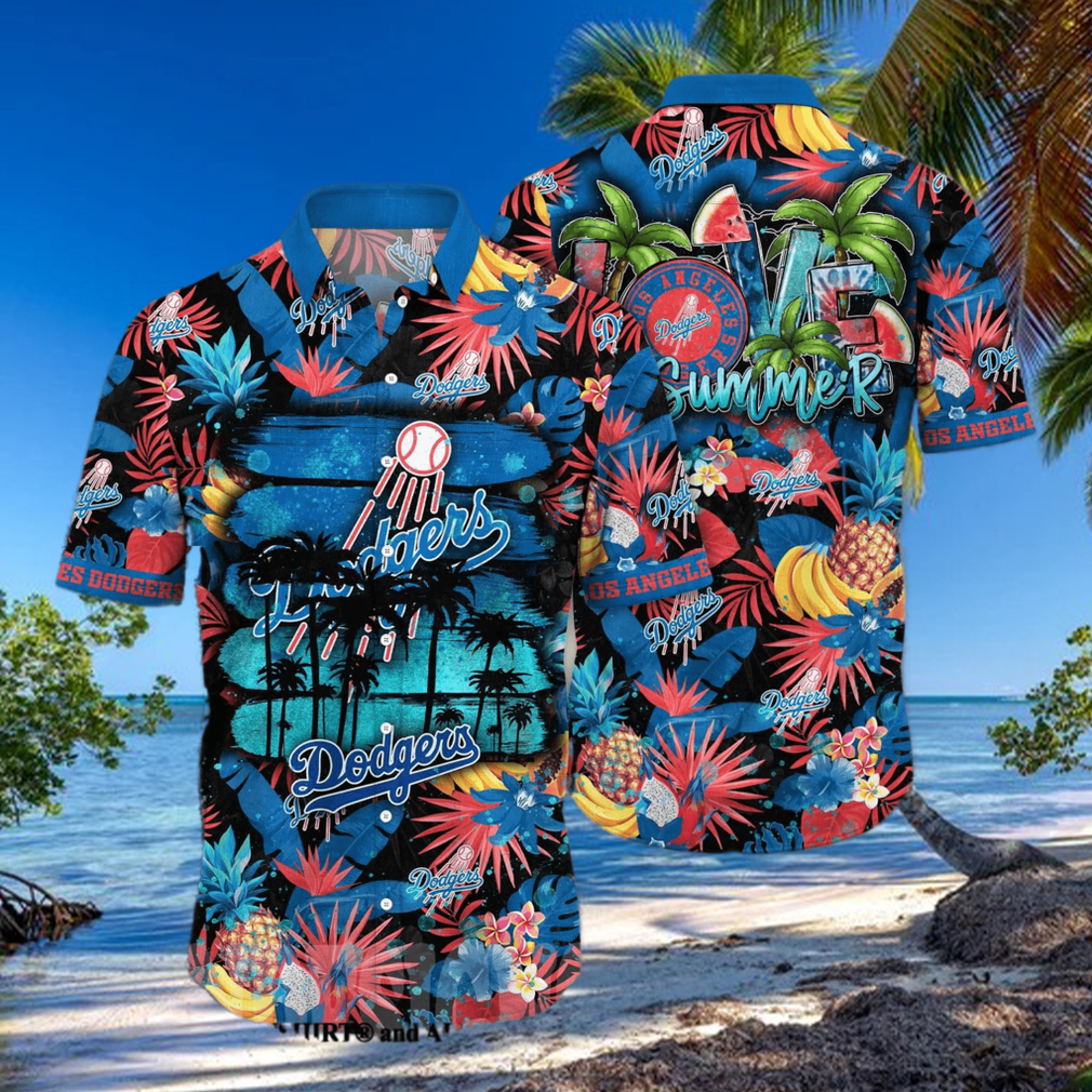Los Angeles Dodgers MLB Flower Full Printed 3D Hawaiian Shirt Los Angeles Dodgers MLB Flower Full Printed 3D Hawaiian Shirt
