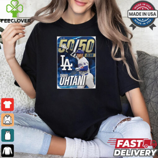 Los Angeles Dodgers MLB Shohei Ohtani 50 50 Club Signature Poster t hoodie, sweater, longsleeve, shirt v-neck, t-shirt