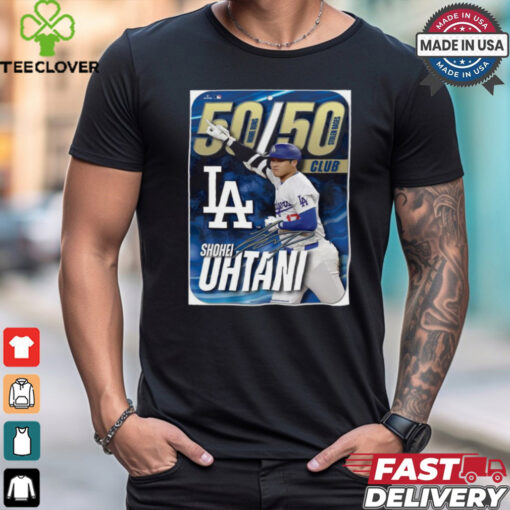 Los Angeles Dodgers MLB Shohei Ohtani 50 50 Club Signature Poster t hoodie, sweater, longsleeve, shirt v-neck, t-shirt