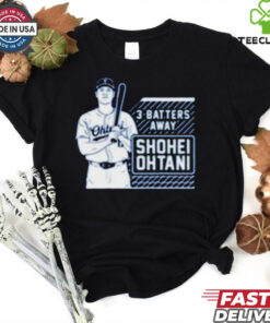 Los Angeles Dodgers MLB Shohei Ohtani Tracker 3 Batters Away t hoodie, sweater, longsleeve, shirt v-neck, t-shirt