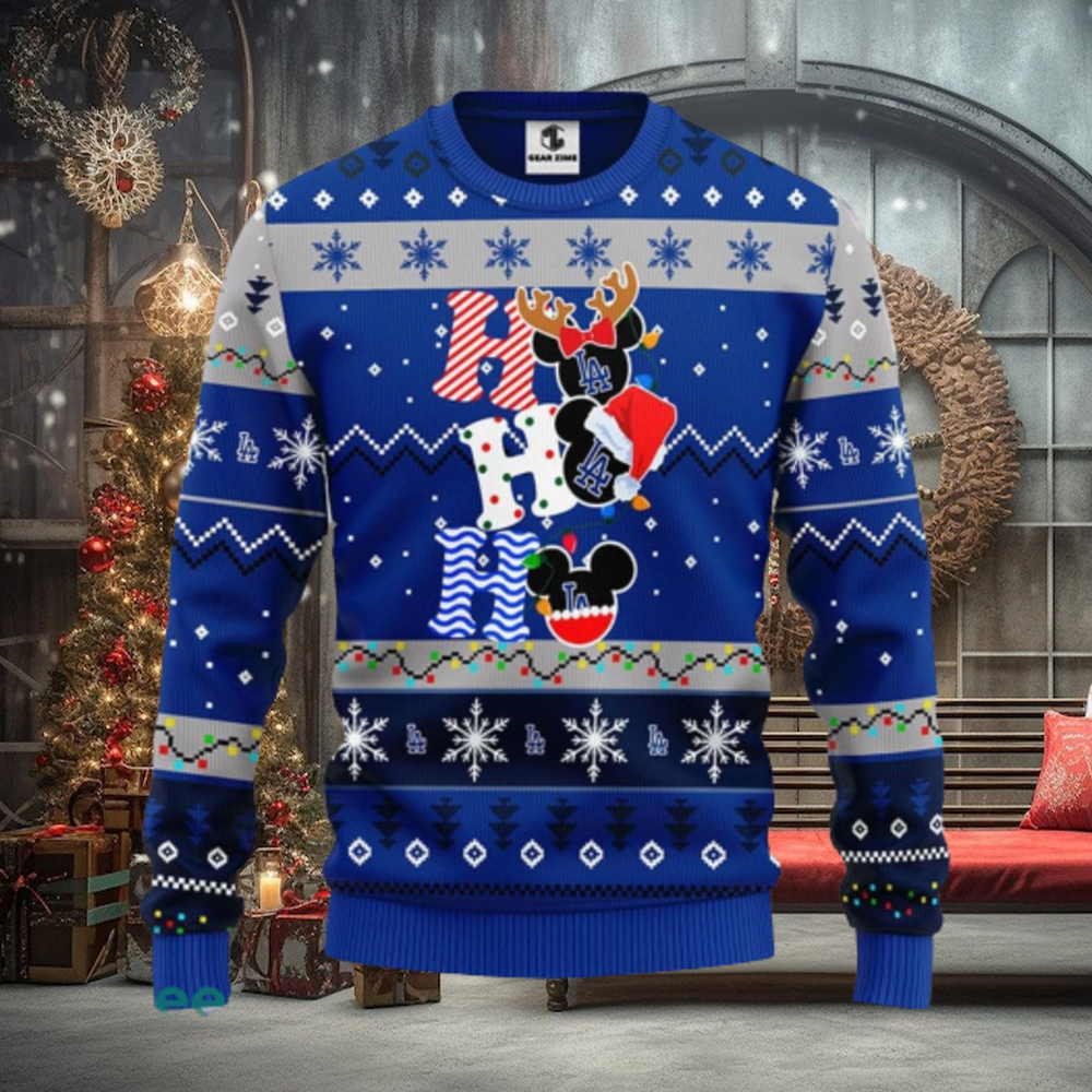 Los Angeles Dodgers MLB Team HoHoHo Mickey Funny Xmas Christmas Gift Men And Women Ugly Christmas Sweater Los Angeles Dodgers MLB Team HoHoHo Mickey Funny Xmas Christmas Gift Men And Women Ugly Christmas Sweater