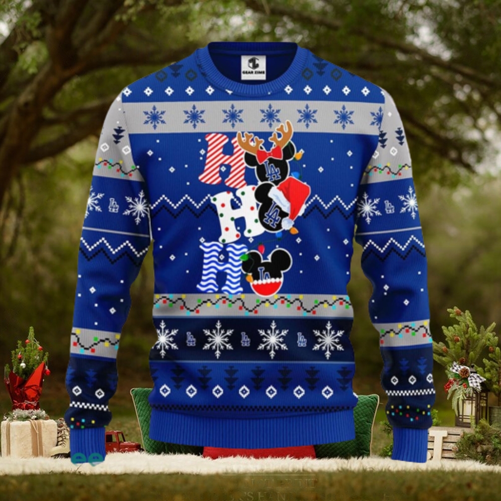 Los Angeles Dodgers MLB Team HoHoHo Mickey Funny Xmas Christmas Gift Men And Women Ugly Christmas Sweater Los Angeles Dodgers MLB Team HoHoHo Mickey Funny Xmas Christmas Gift Men And Women Ugly Christmas Sweater