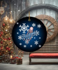 Los Angeles Dodgers MLB Xmas Gifts Merry Christmas Circle Ornament