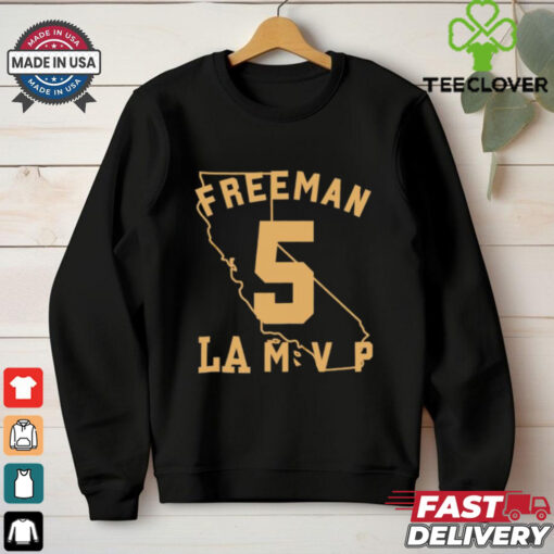 Los Angeles Dodgers MVP Freddie Freeman 5 State map shirt