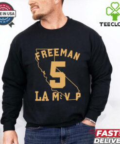 Los Angeles Dodgers MVP Freddie Freeman 5 State map shirt
