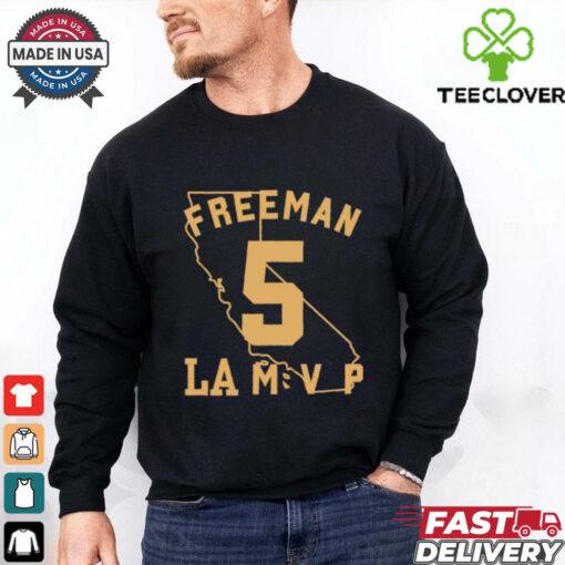 Los Angeles Dodgers MVP Freddie Freeman 5 State map shirt