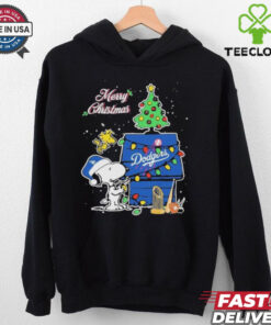 Los Angeles Dodgers Merry Christmas With Snoopy Baby T Shirt