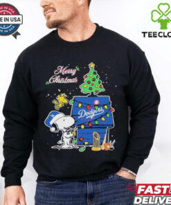 Los Angeles Dodgers Merry Christmas With Snoopy Baby T Shirt