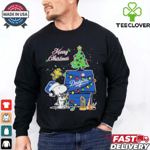 Los Angeles Dodgers Merry Christmas With Snoopy Baby T Shirt