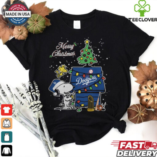 Los Angeles Dodgers Merry Christmas With Snoopy Baby T Shirt