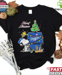 Los Angeles Dodgers Merry Christmas With Snoopy Baby T Shirt