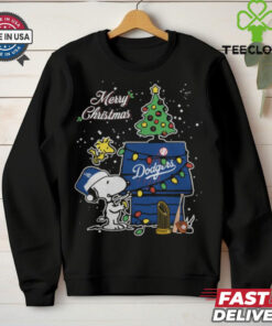 Los Angeles Dodgers Merry Christmas With Snoopy Baby T Shirt
