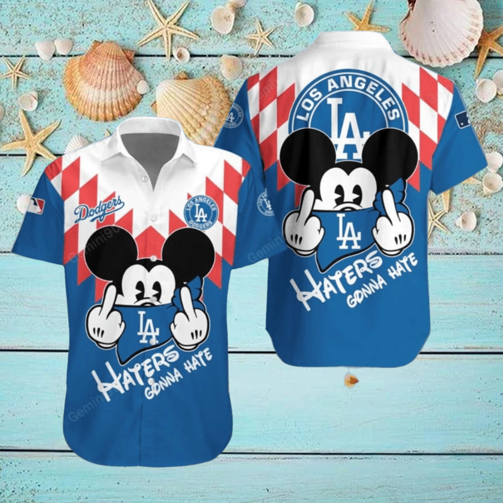 MLB Los Angeles Dodgers Haters Gonna Hate Mickey Mouse Disney Baseball Shirt