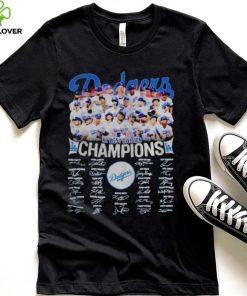 Los Angeles Dodgers NL West Division 2022 signatures shirt