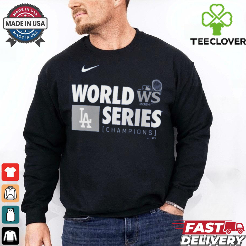 Los Angeles Dodgers Nike Royal 2024 World Series Champions Banner T Shirt Los Angeles Dodgers Nike Royal 2024 World Series Champions Banner T Shirt