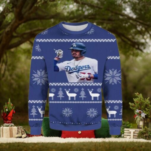 Los Angeles Dodgers Player Portrait Ugly Christmas Sweater