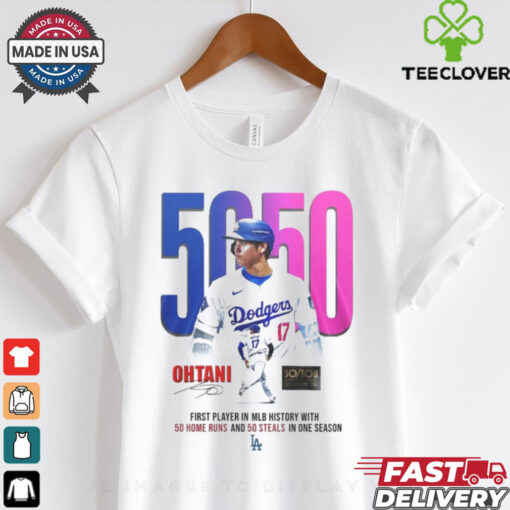 Los Angeles Dodgers Shohei Ohtani 50 50 Home Runs And Steals In One Season Signature Shirt