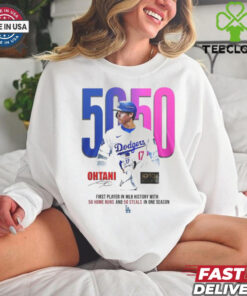 Los Angeles Dodgers Shohei Ohtani 50 50 Home Runs And Steals In One Season Signature Shirt
