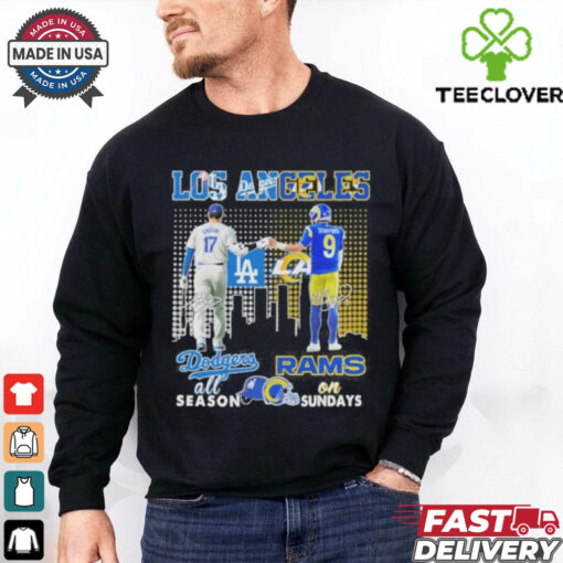 Los Angeles Dodgers Shohei Ohtani On Season X Los Angeles Rams Stafford On Sundays Shirt
