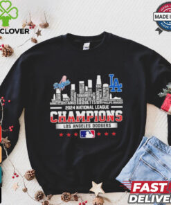 Los Angeles Dodgers Skyline 2024 Celebrating National League Champions T Shirt