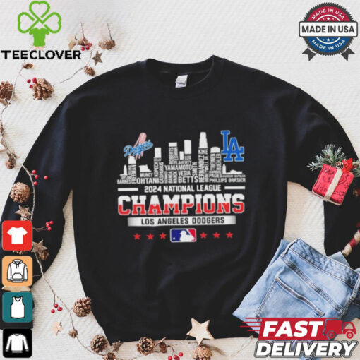 Los Angeles Dodgers Skyline 2024 Celebrating National League Champions T Shirt